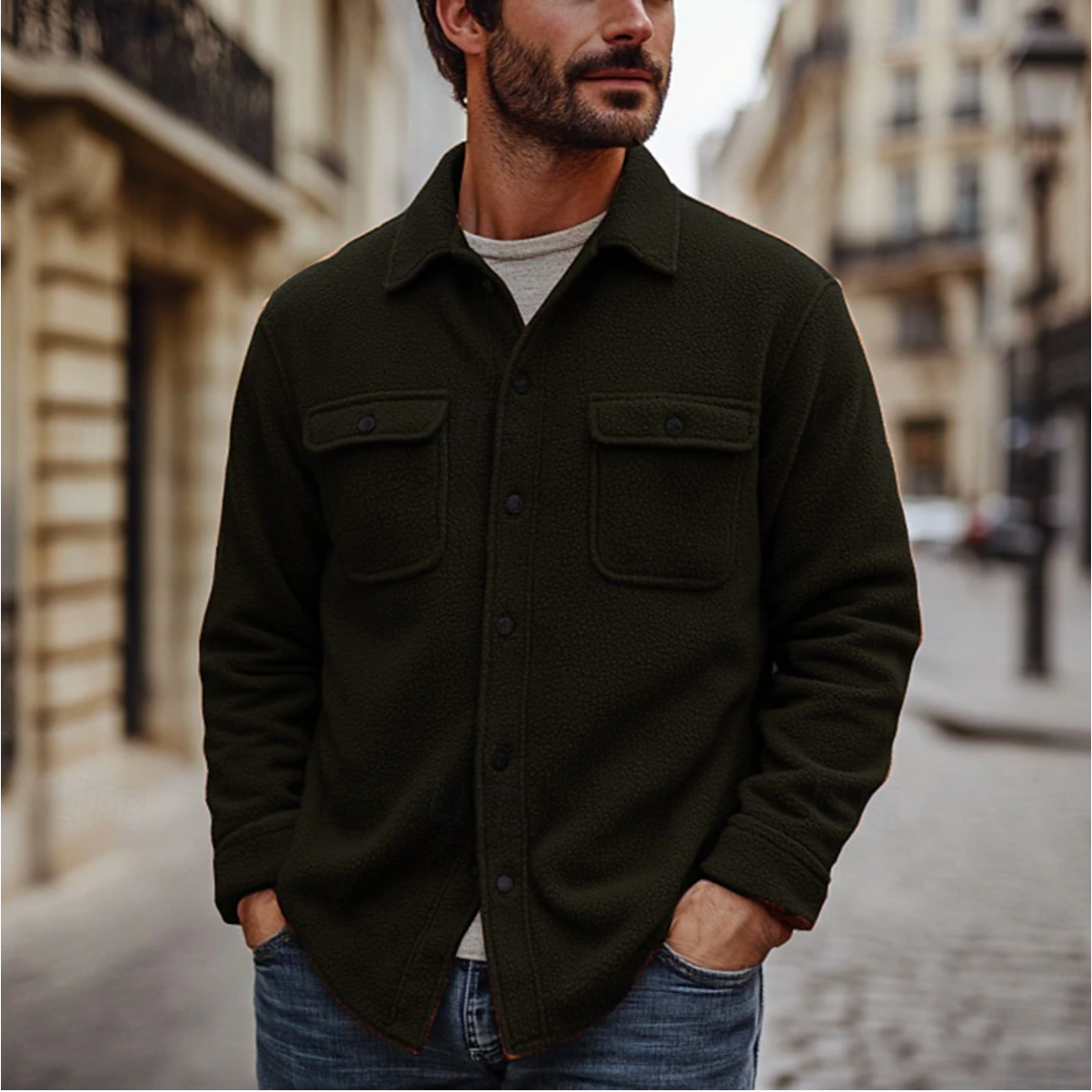 Men's Casual Shirt for Fall and Winter