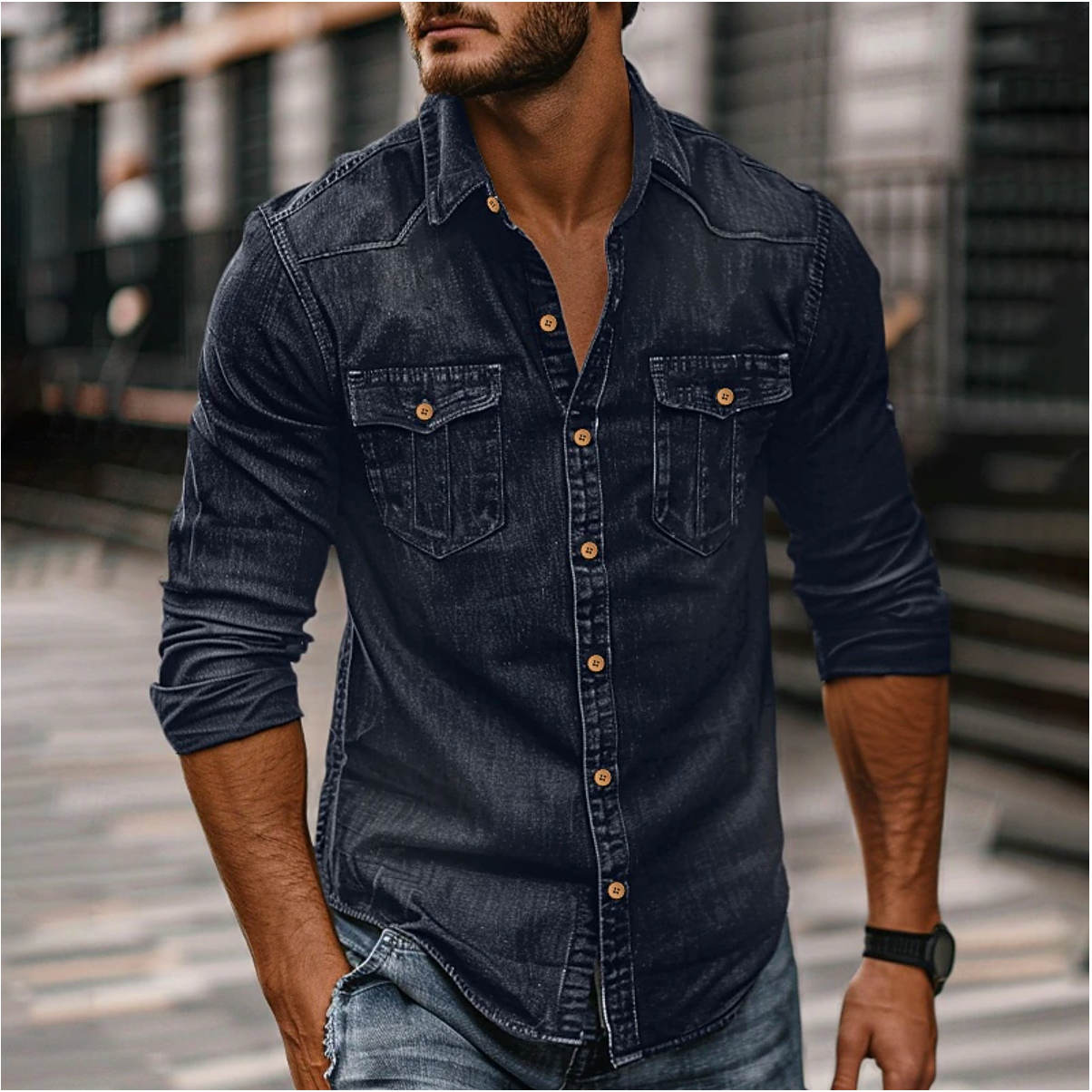 Classic Denim Shirt for Men