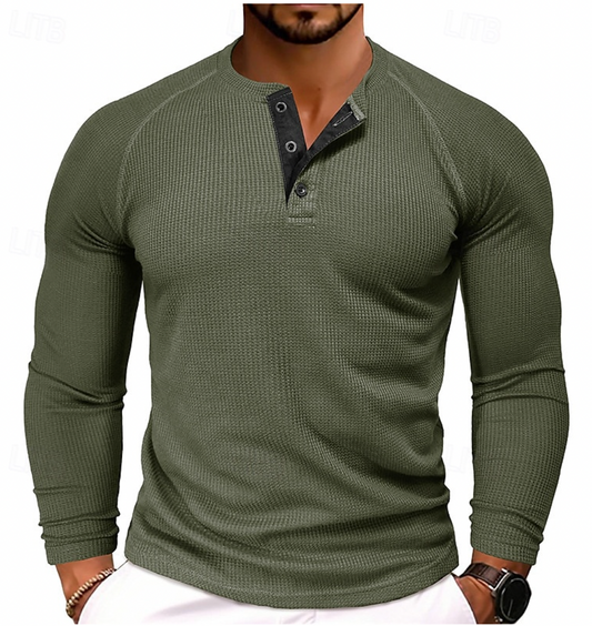 Men's Long-Sleeve Henley Shirt